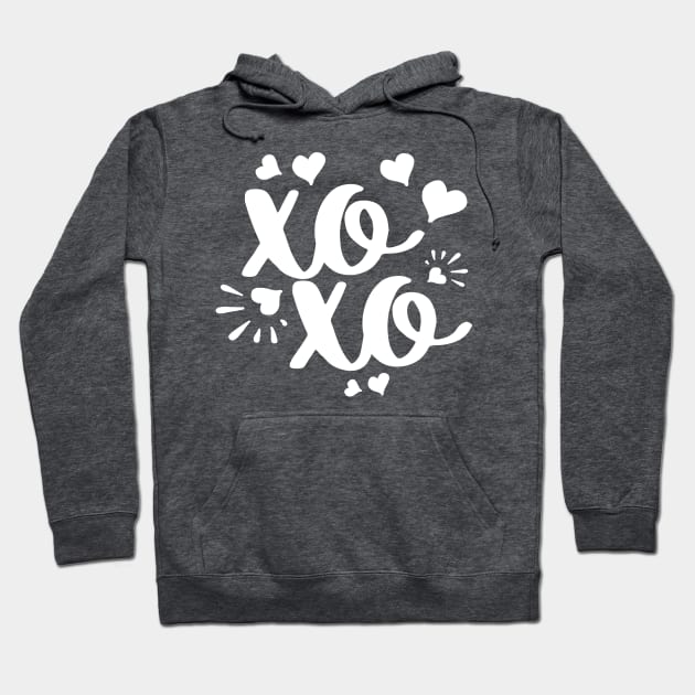 XO XO Hearts Hoodie by TheBlackCatprints